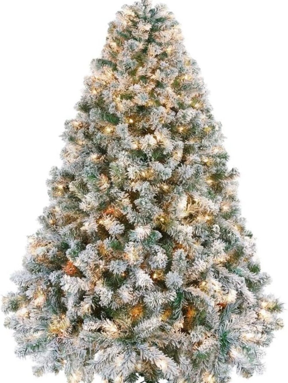 NEW Yaheetech 6ft Snow Flocked Prelit Christmas Tree 250 Warm Lights